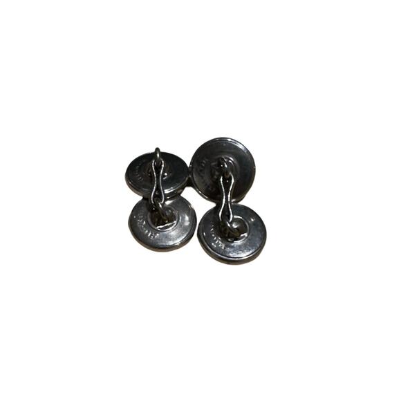 Vintage Grey Mother of Pearl Hickok Chain Cuff Links Cufflinks - Picture 5 of 7